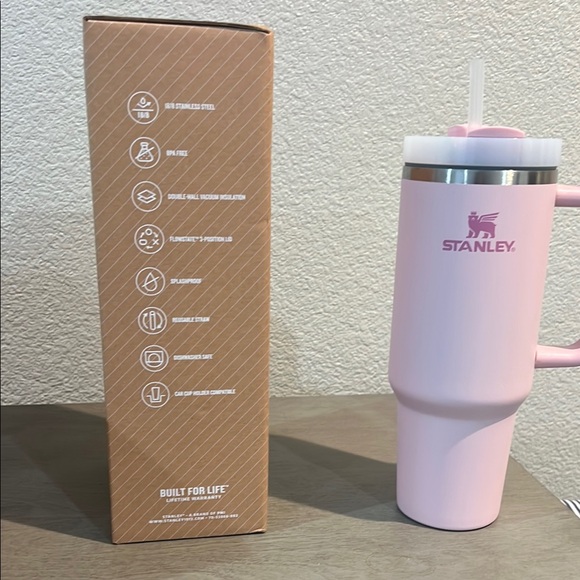 Stanley Pink Tumbler with Handle - Picture 2 of 3